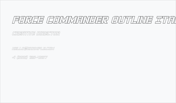 Force Commander Outline Italic Business Card
