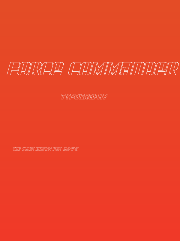 Force Commander Outline Italic Poster