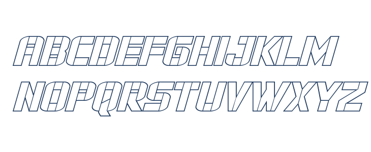 Force Commander Outline Italic Lowercase
