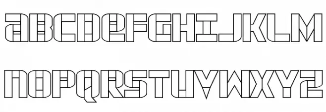 Force Commander Outline 字体 大写