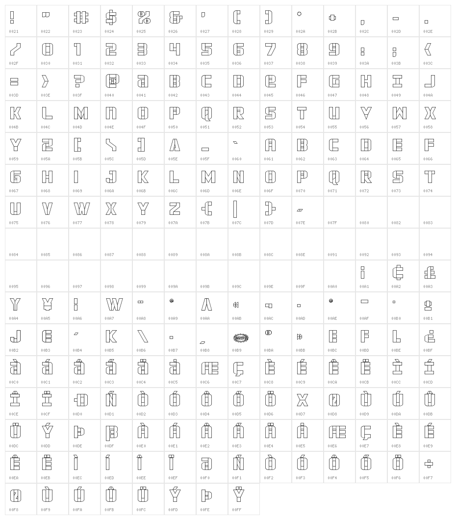 Force Commander Outline Character Map