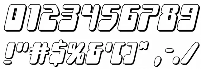 Force Majeure 3D Italic フォント その他の文字