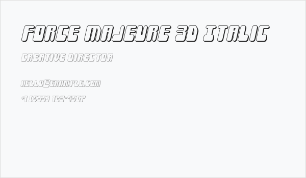 Force Majeure 3D Italic Business Card
