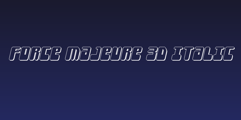 Force Majeure 3D Italic Social Header