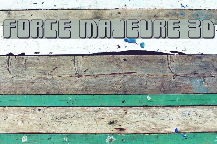 Force Majeure 3D Schriftart examples