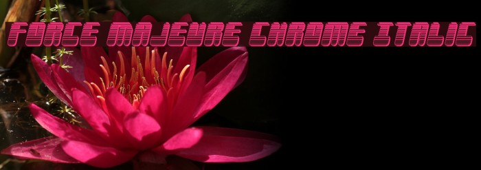 Force Majeure Chrome Italic फ़ॉन्ट examples