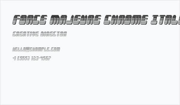 Force Majeure Chrome Italic Business Card