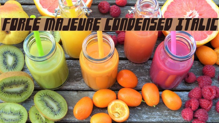 Force Majeure Condensed Italic Example 1