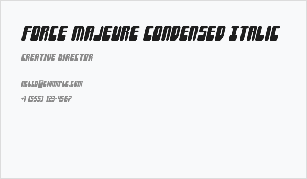Force Majeure Condensed Italic Business Card