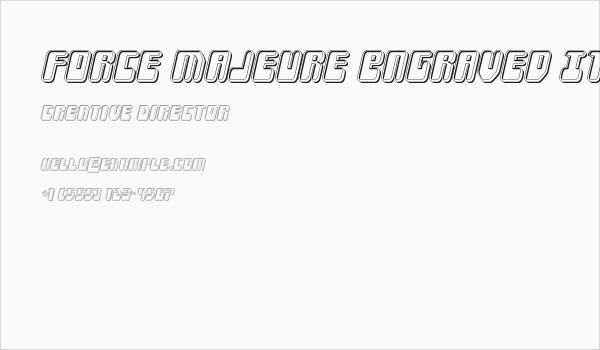 Force Majeure Engraved Italic Business Card