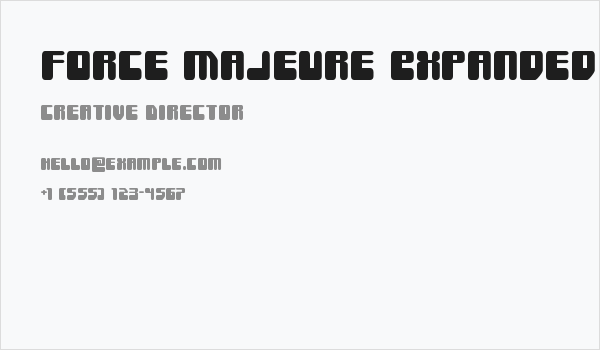 Force Majeure Expanded Business Card