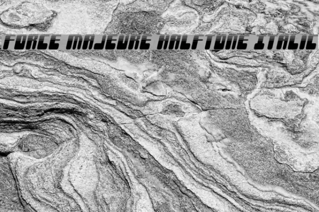 Force Majeure Halftone Italic Font examples