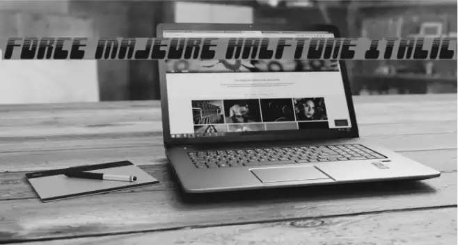 Force Majeure Halftone Italic Font examples