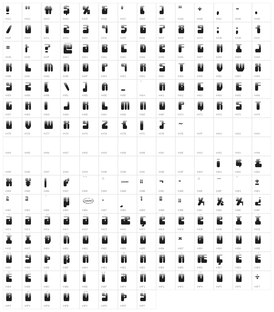 Force Majeure Halftone Character Map
