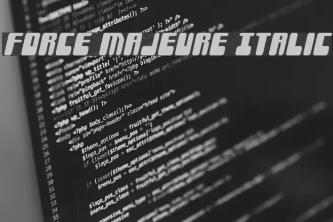 Force Majeure Italic Font examples