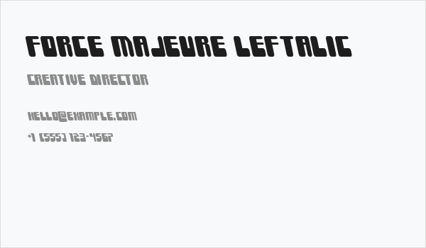 Force Majeure Leftalic Business Card