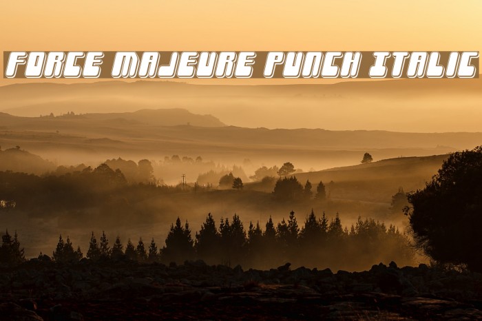 Force Majeure Punch Italic Caratteri examples