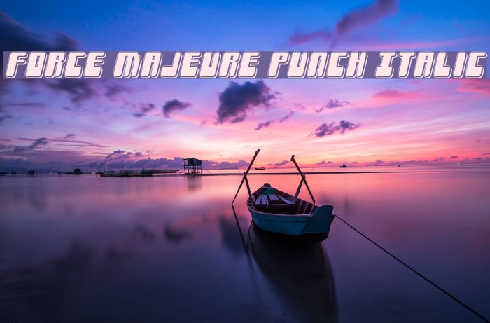 Force Majeure Punch Italic Caratteri examples