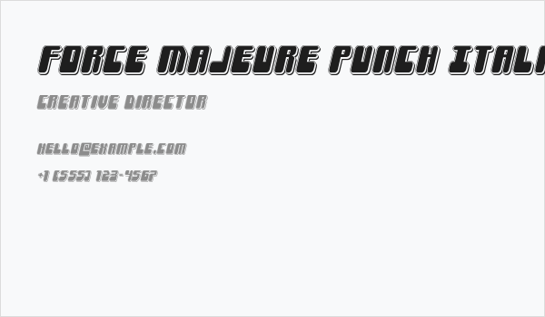 Force Majeure Punch Italic Business Card