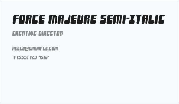 Force Majeure Semi-Italic Business Card