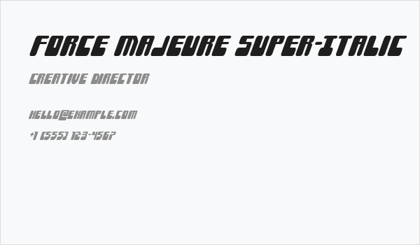 Force Majeure Super-Italic Business Card