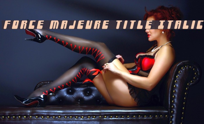 Force Majeure Title Italic Font examples