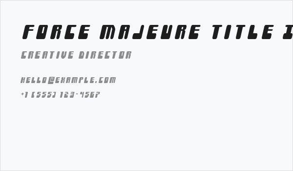 Force Majeure Title Italic Business Card