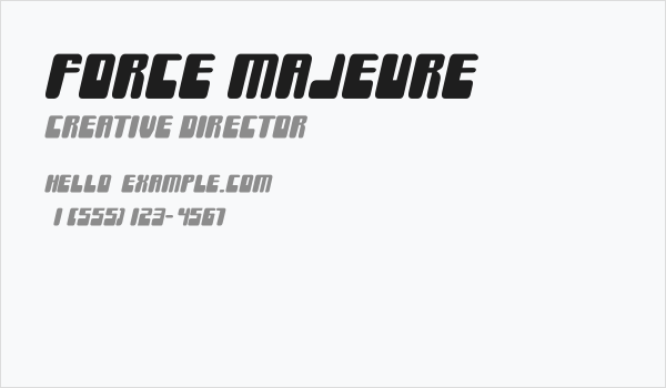 Force Majeure Business Card