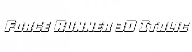 Force Runner 3D Italic  नि: शुल्क फ़ॉन्ट्स डाउनलोड