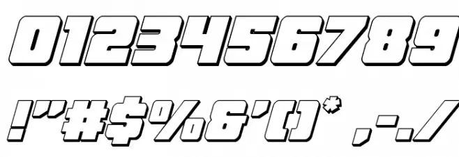 Force Runner 3D Italic Font OTHER CHARS