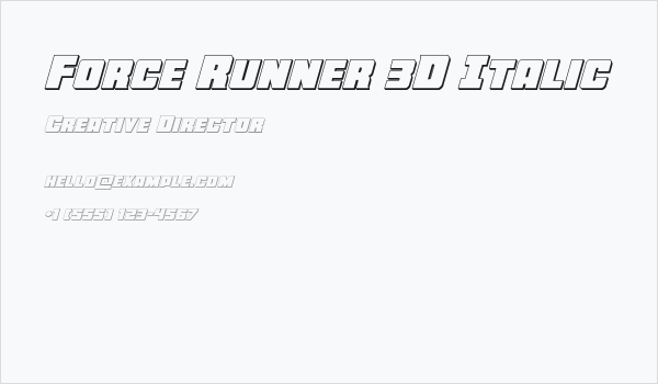 Force Runner 3D Italic Business Card