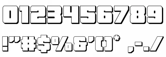 Force Runner 3D Font OTHER CHARS