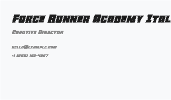 Force Runner Academy Italic Business Card