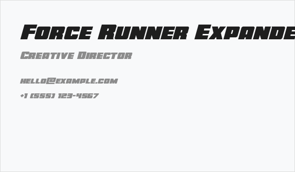 Force Runner Expanded Italic Business Card