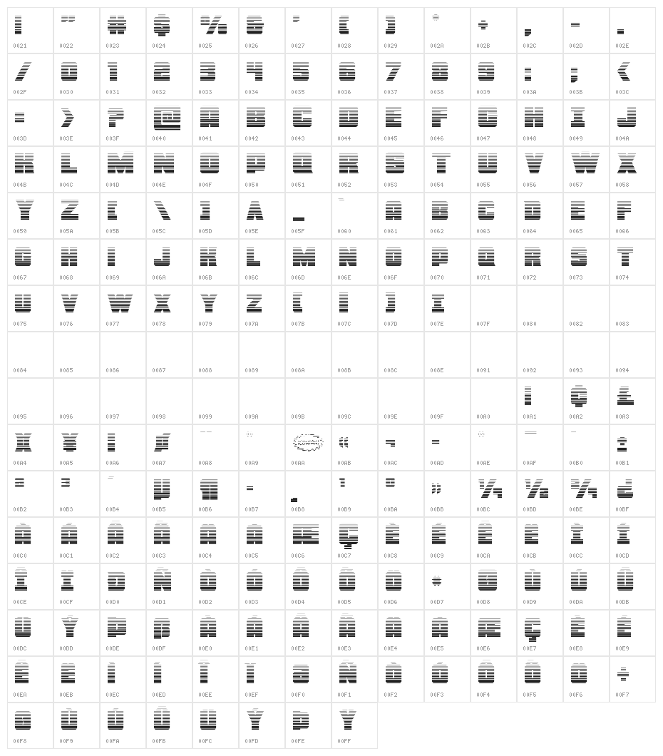 Force Runner Gradient Character Map