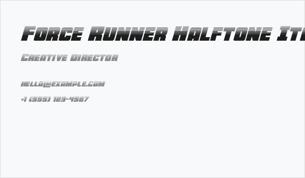 Force Runner Halftone Italic Business Card
