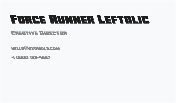 Force Runner Leftalic Business Card