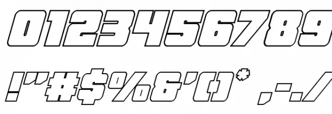 Force Runner Outline Italic Font OTHER CHARS