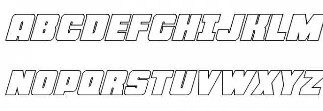 Force Runner Outline Italic फ़ॉन्ट अपरकेस