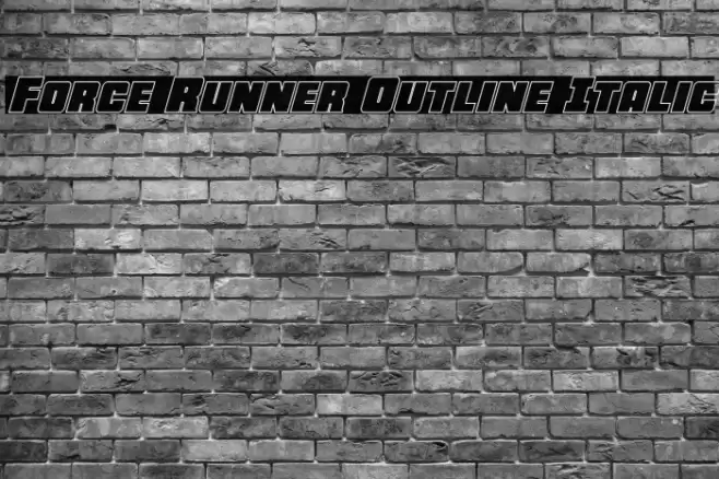 Force Runner Outline Italic Font examples