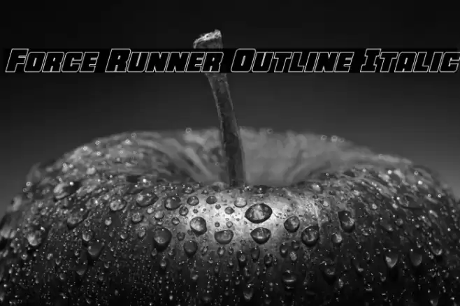 Force Runner Outline Italic Font examples