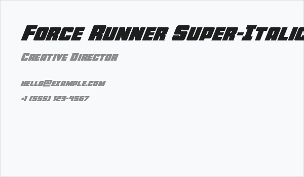 Force Runner Super-Italic Business Card