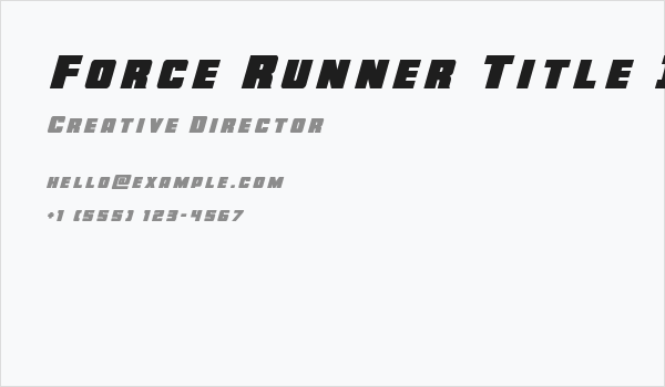 Force Runner Title Italic Business Card