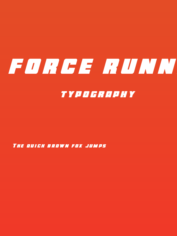 Force Runner Title Italic Poster
