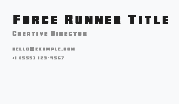 Force Runner Title Business Card
