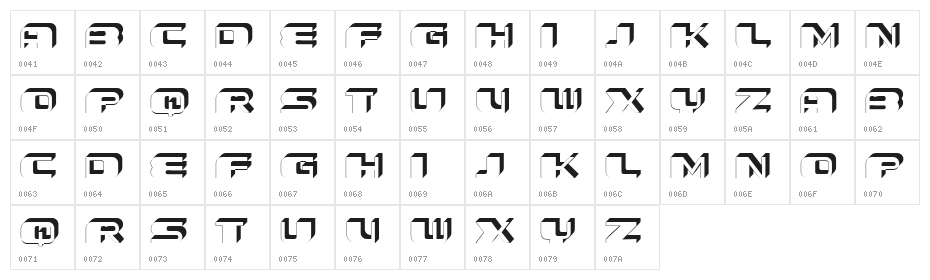 Forehead 3D 1 Regular Character Map