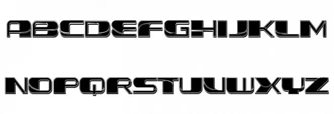 Forehead 3D Filled Regular Font Litere mici