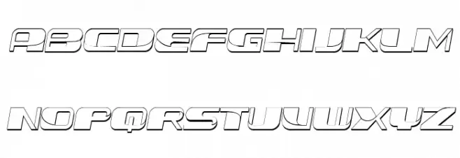 Forehead 3D Slant Schriftart Groß