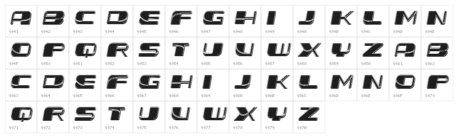 Forehead Fantasy 3D Filled Slant Character Map
