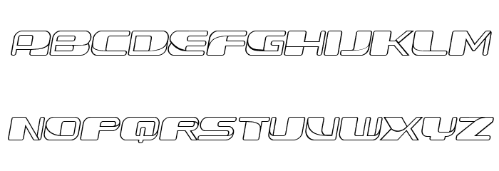 Forehead Fantasy Outline Slant Font LOWERCASE